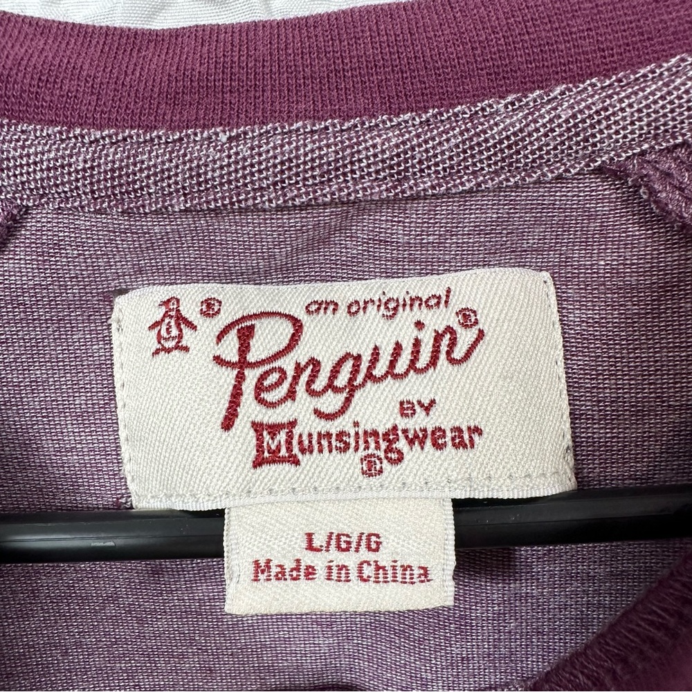 Original Penguin by Munsingwear Long Sleeve Henley 1/4 Button Shirt Men’s size L - Picture 5 of 8